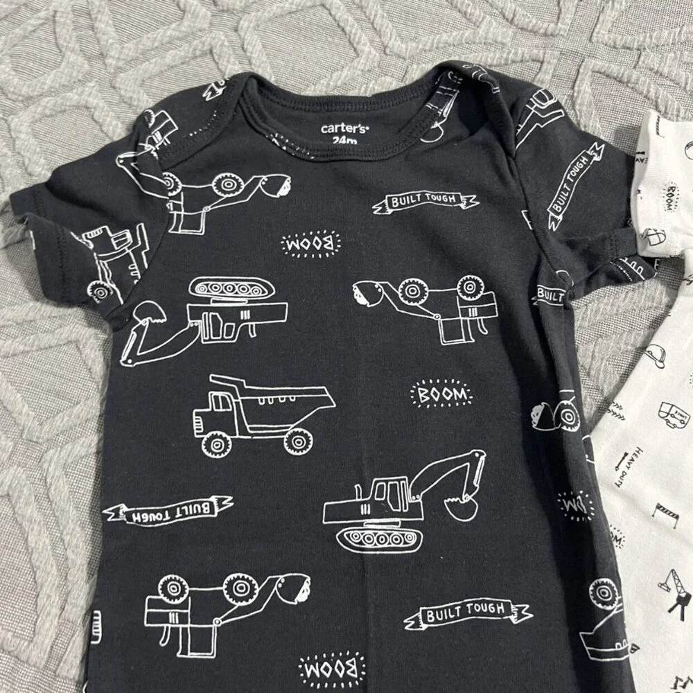 Carter's 24m Construction Onesie Bodysuit Bundle